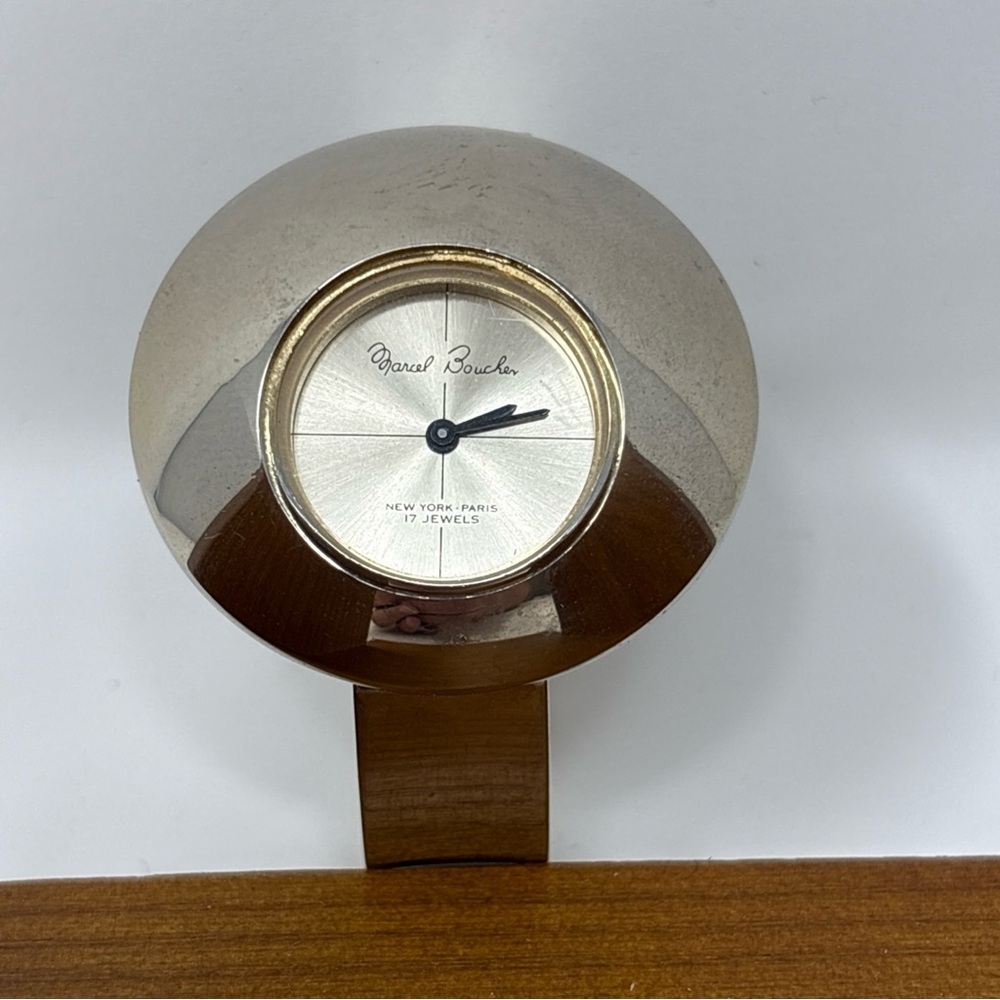 Vintage Marcel Boucher 17J Domed Bracelet Watch Tested Works